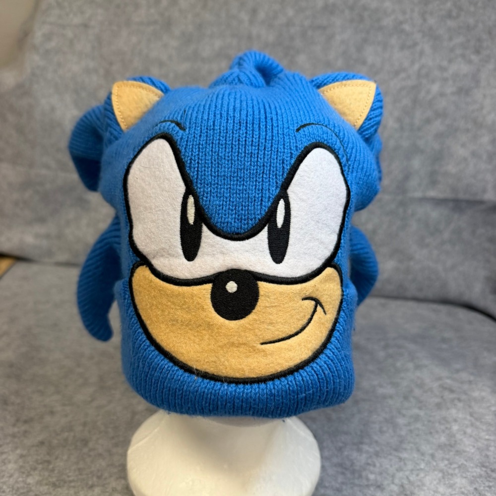 Sonic the Hedgehog Blue 3D Quill Knit Beanie Hat Sega Video Game Cosplay OSFM